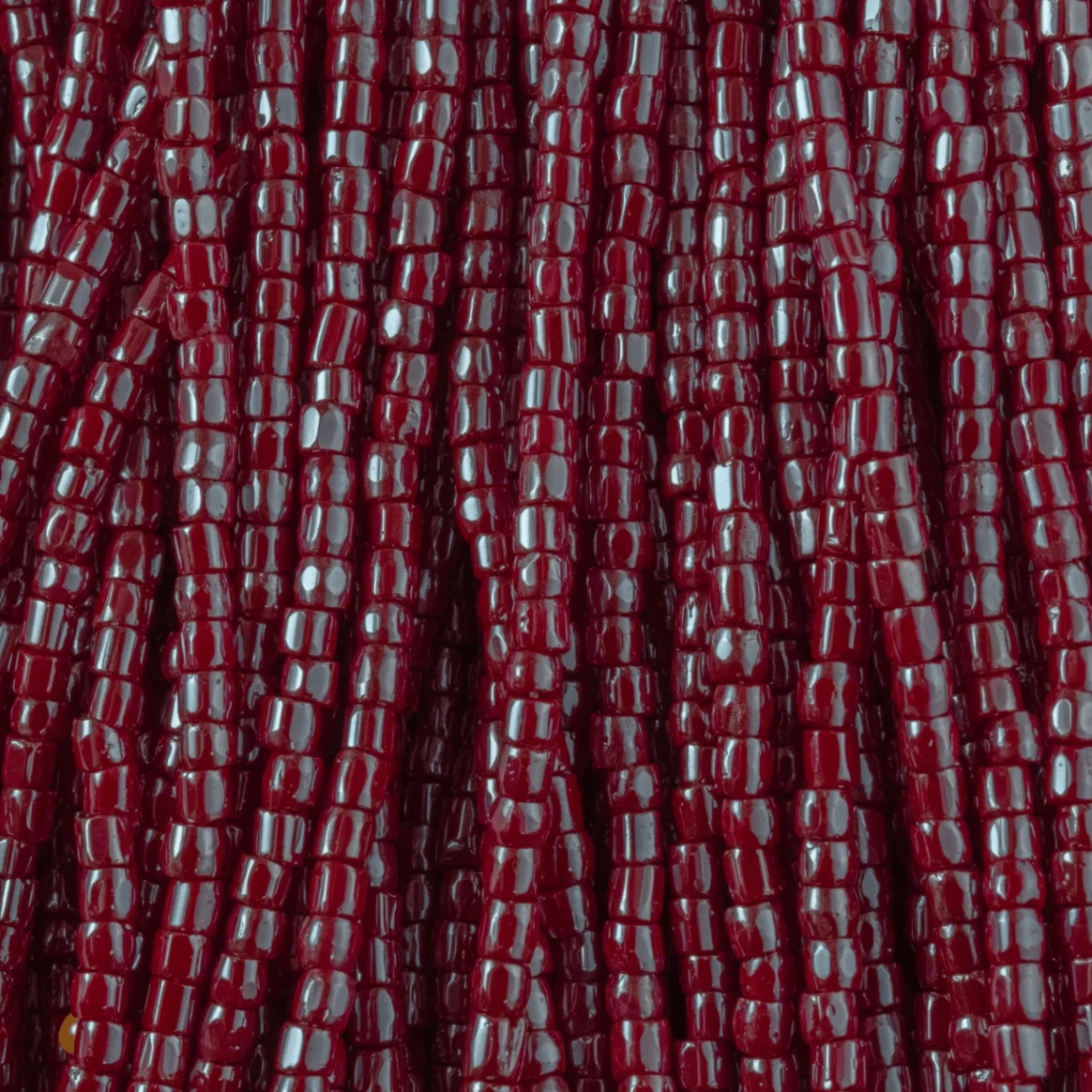 3 Cut 9/0 Beads - Lipstick Red Luster Opaque *HANK* 3-cut Beads