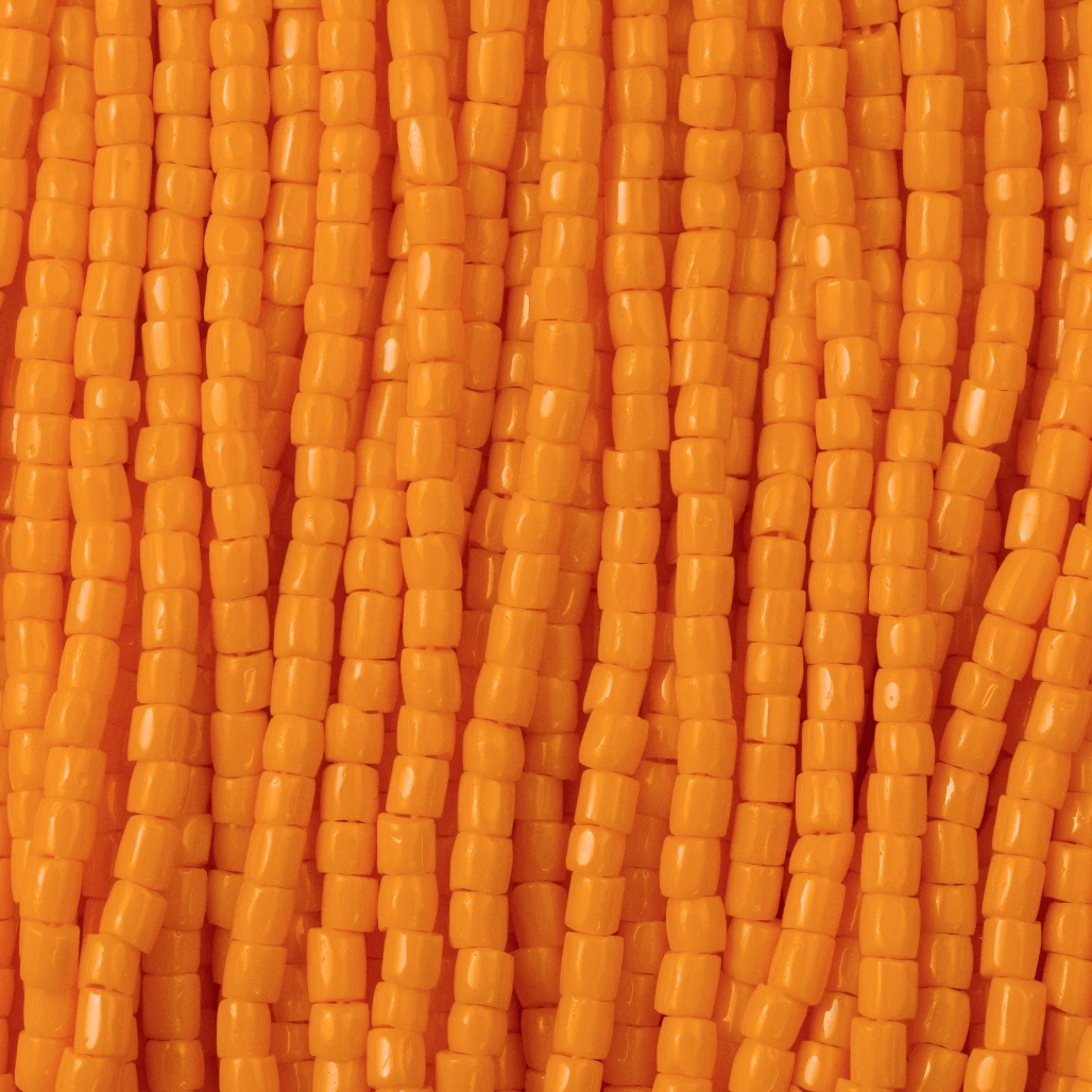 3 Cut 9/0 Beads Opaque Light Orange, *Limited time Hank 3-cut Beads