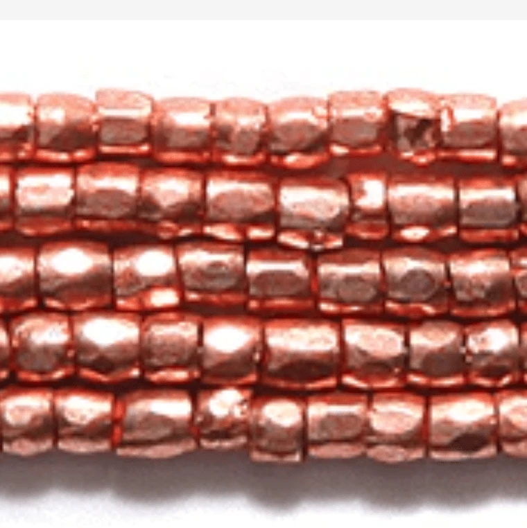 3 Cut 9/0 Beads Rose Copper Gold Metallic * Hank 3-cut Beads