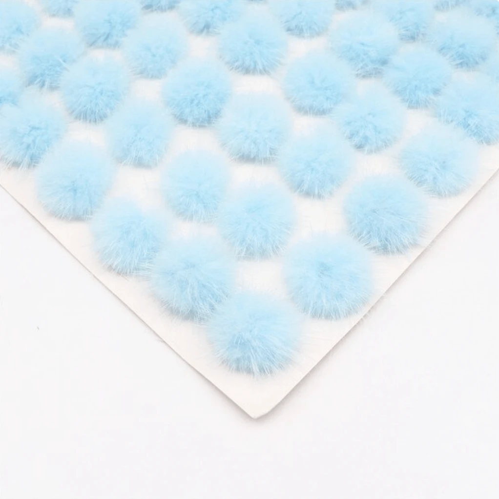 Light Blue Mink Balls (6 pcs) 30mm Coloured Mink Fur Ball DIY Pompom Tassel Earring Finding, (6 pieces) Earring Findings