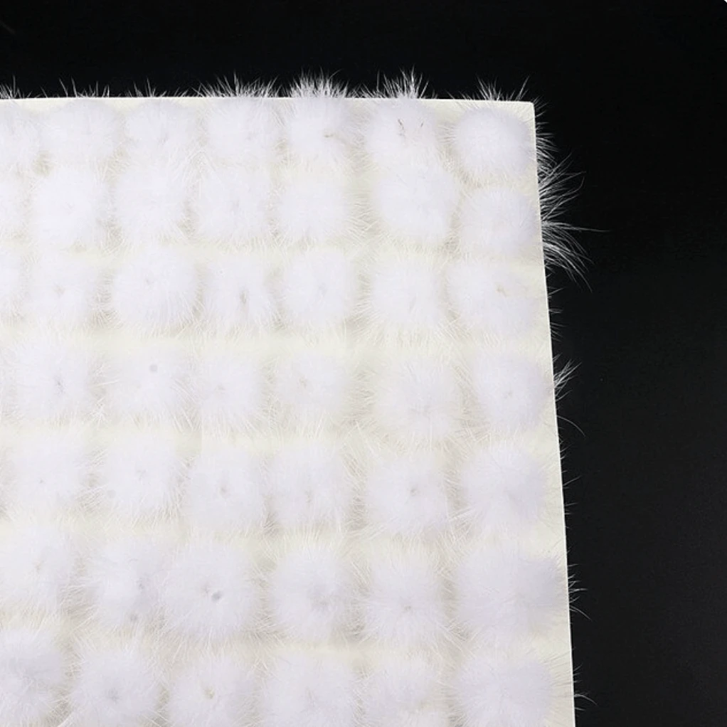 White Mink Balls (6 pcs) 30mm Coloured Mink Fur Ball DIY Pompom Tassel Earring Finding, (6 pieces) Earring Findings