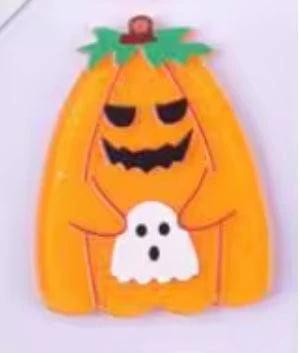 30mm Pumpkin Trick or Treating Shape, Sew on, Resin Gem (Sold in Pair) Resin Gems