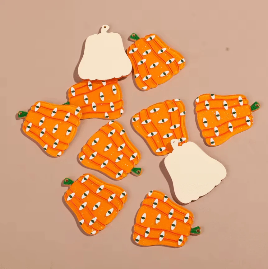 30mm "We See You" Eyes on Pumpkin Shape, Sew on, Resin Gem (Sold in Pair) Resin Gems