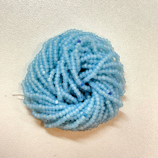 11/0 Charlotte Cut Seed Bead - Light Aquamarine Blue Opal 10g India Sheen Charlotte Cut Seedbeads