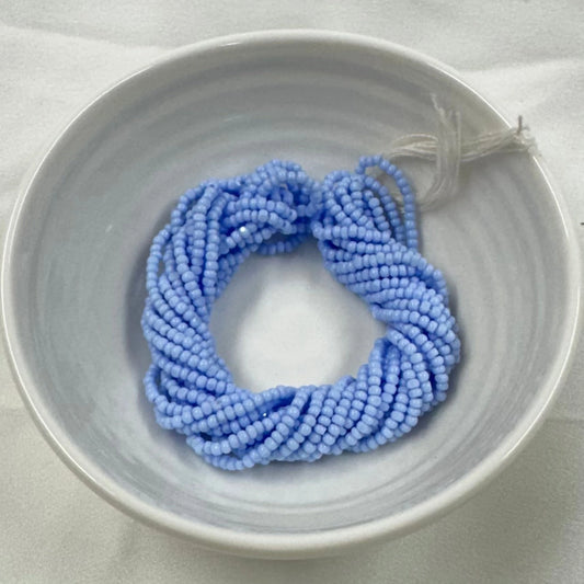 11/0 Charlotte Cut Seed Bead- Opaque Light Pale Blue *10g Hank* India Sheen Charlotte Cut Seedbeads