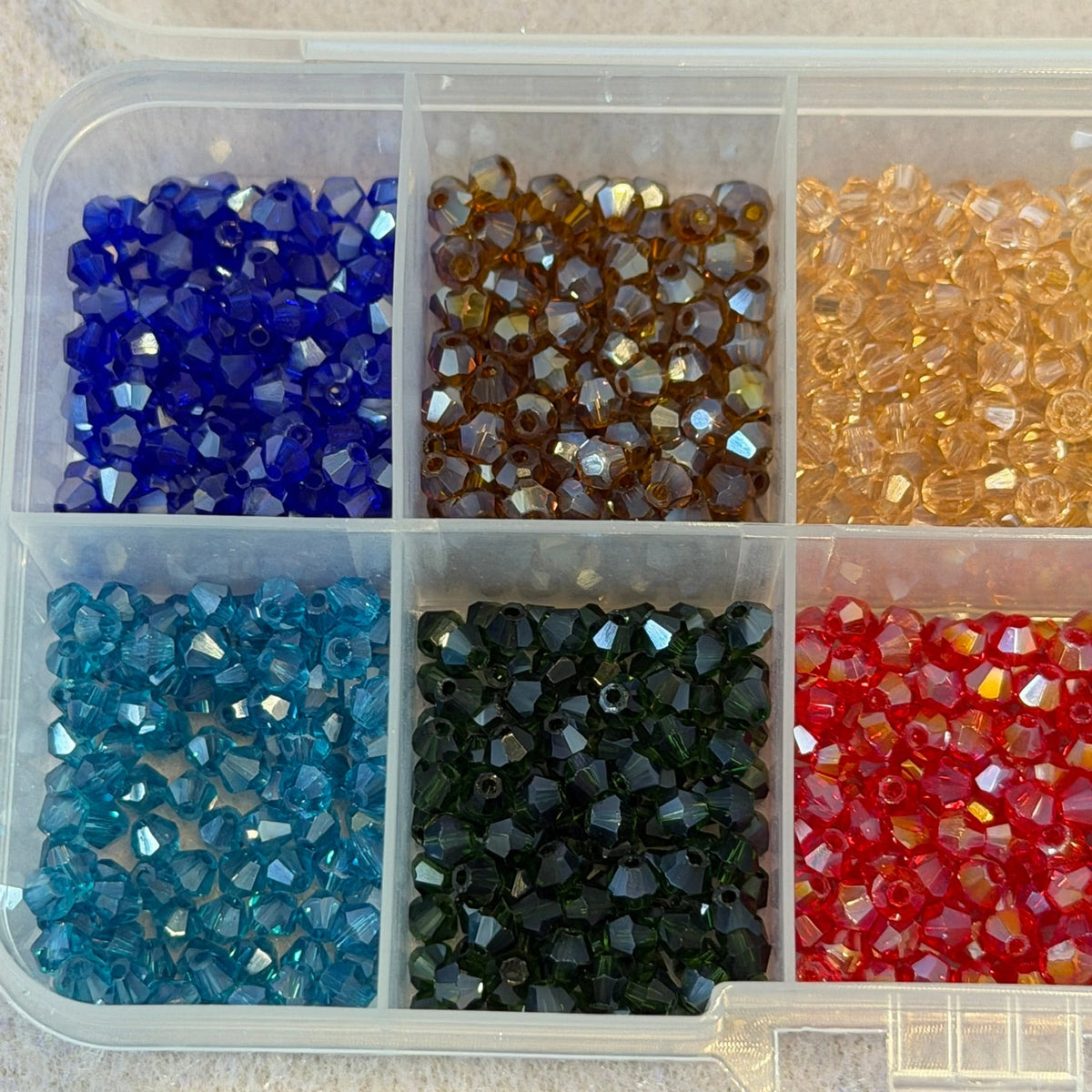 3mm "Royal AB" Bicone Kit - 10 Colours of 3mm Transparent Acrylic Bicone AB Beads Kit Sundaylace Creations & Bling