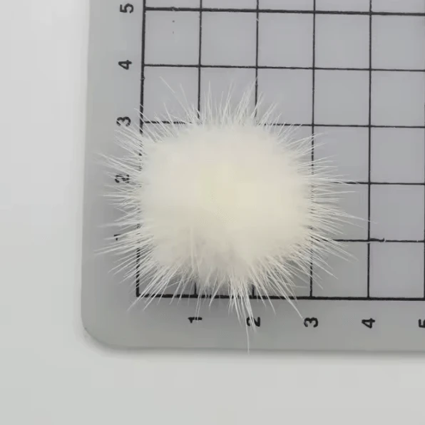 38mm White Fur High Quality Mink Hairball Tassel, Promotion (Sold in Pair) Promotions