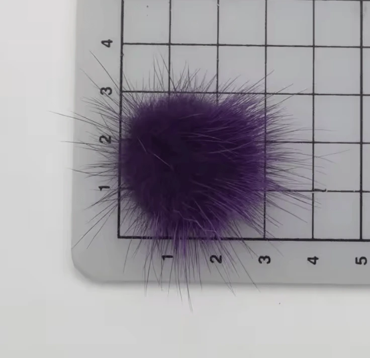 38mm Wine Purple Fur High Quality Mink Hairball Tassel, Promotion (Sold in Pair) Promotions