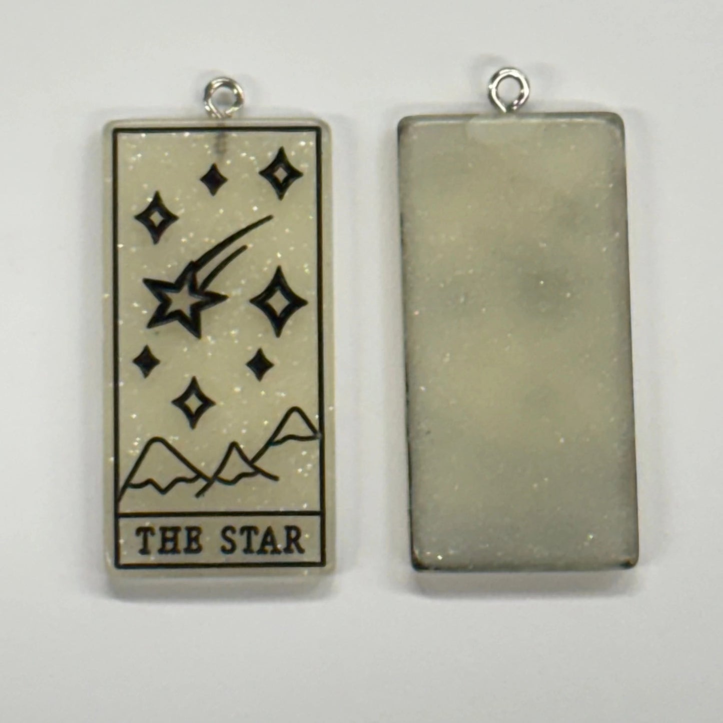 Grey 39*19mm Star Tarot Board Cab, Glue on, Resin Gems (Sold in pair) Resin Gems