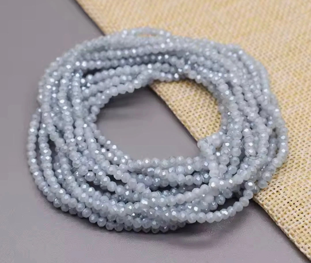 3mm Mist Blue Colour Bicone Glass Beads 100pcs Bicone/Rondelle