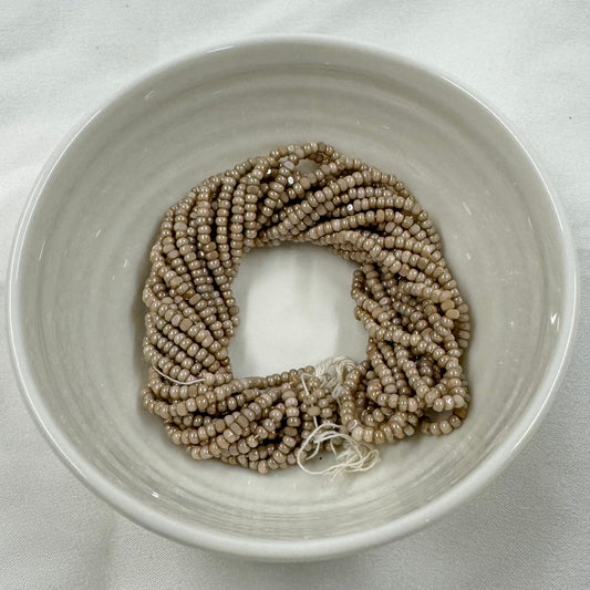 11/0 Charlotte Cut Seed Bead -Dark Beige Tan Opaque India Sheen Charlotte Cut Seedbeads