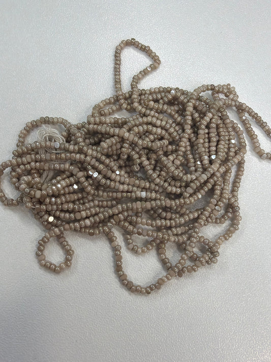 11/0 Charlotte Cut Seed Bead -Dark Beige Tan Opaque India Sheen Charlotte Cut Seedbeads