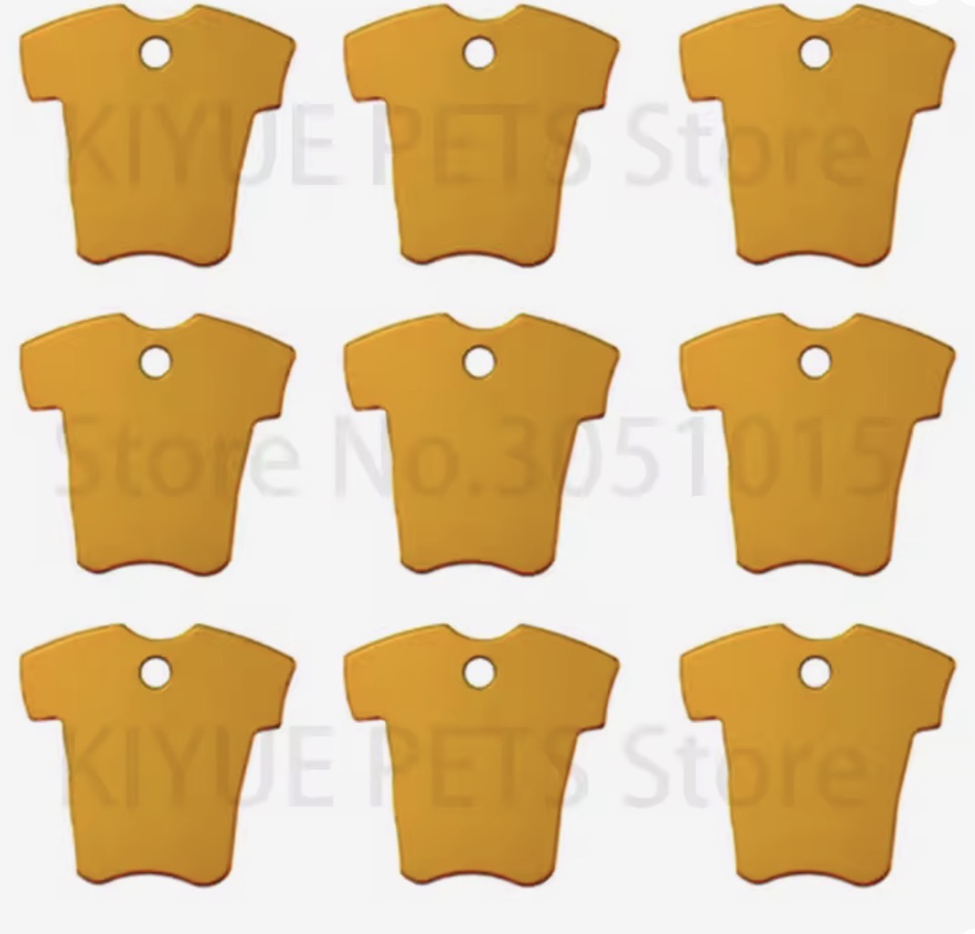 35*34mm Orange Shirt Mirror Metal Tag, Reversible Resin Gems (Sold in Pair) Resin Gems