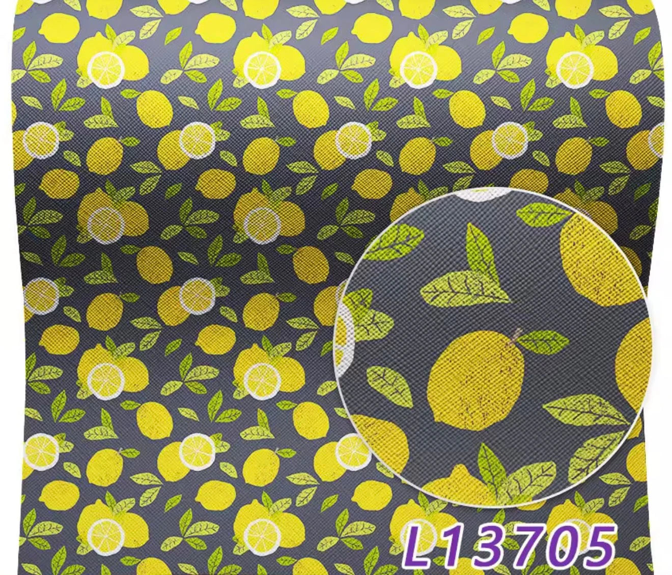 20*33cm "When life gives you lemons" Grey Background, Long Leatherette Sheets Leatherette