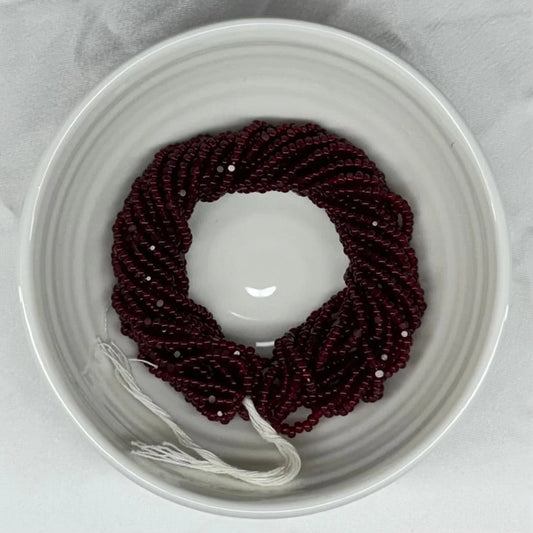 11/0 Charlotte Cut Seed Bead- Transparent Garnet Red *10g Hank* India Sheen Charlotte Cut Seedbeads