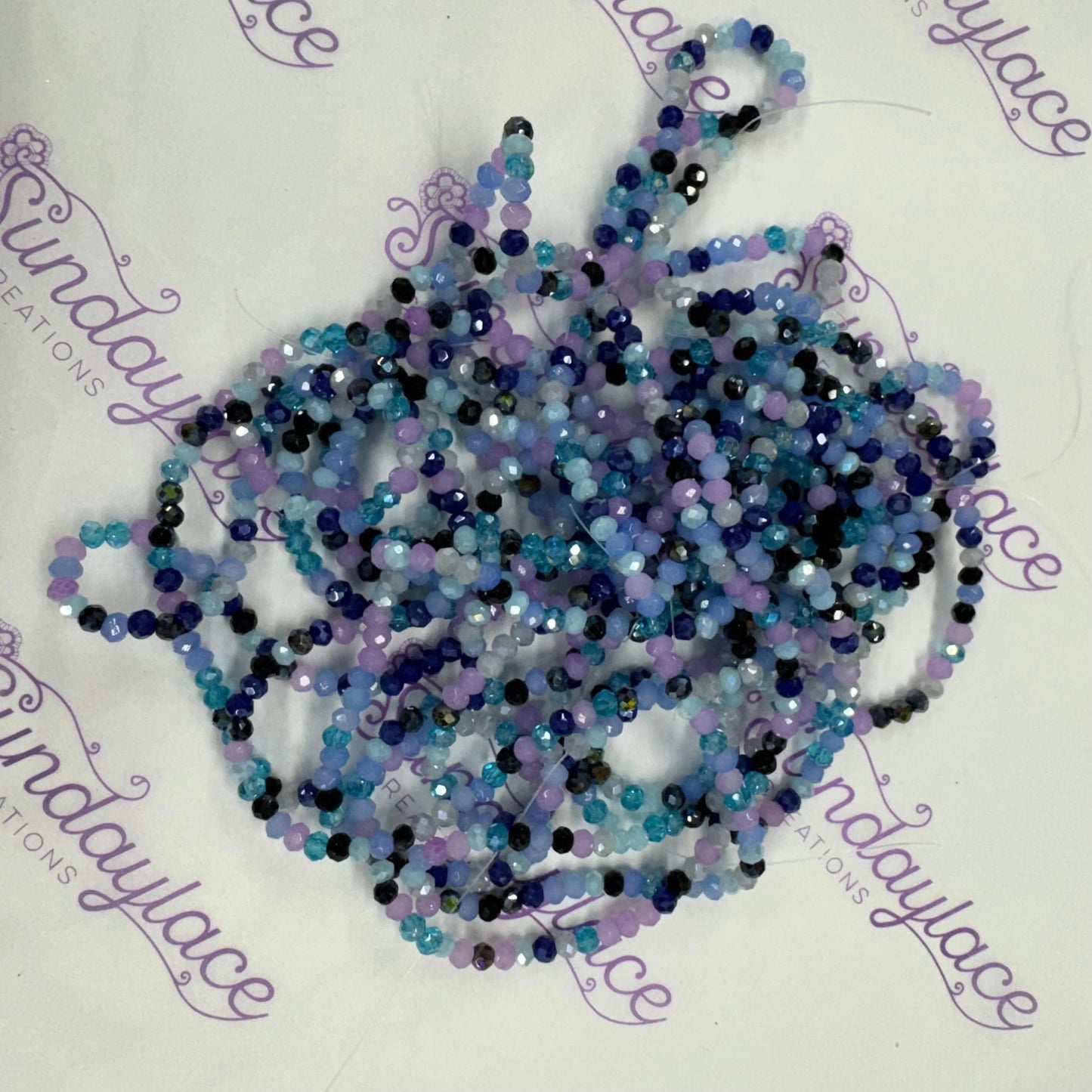 3mm Dark Blue/Purple Mixed Faceted Rondelle Beads 160 pcs (Copy) Rondelle Beads