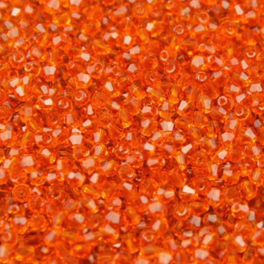 Mandarin Orange 3mm 4g 3mm Orange Transparent colour, Grade AAA Bicone Beads (4 grams) Bicone Beads