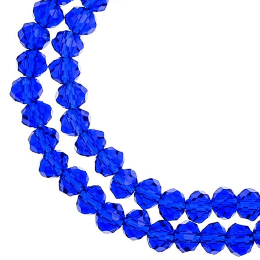 4*6mm Crystal Lane Rondelle, Transparent Dark Sapphire Rondelle Beads