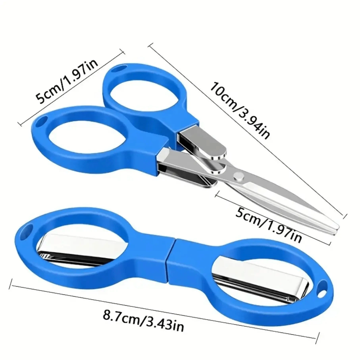 4" Stainless Steel Folding Scissors With Plastic Handle, Mini Beading Scissors, Basics Leather & Vinyl