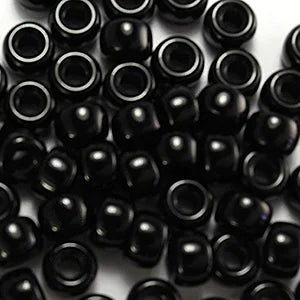 6.2mm Preciosa Glass Crow Beads Opaque Black 25g 6/0 Pony Beads