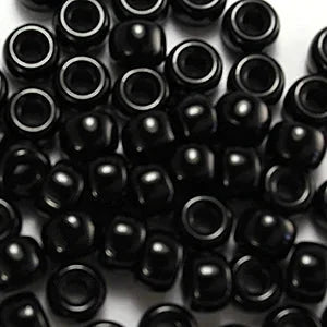 6.2mm Preciosa Glass Crow Beads Opaque Black 25g 6/0 Pony Beads