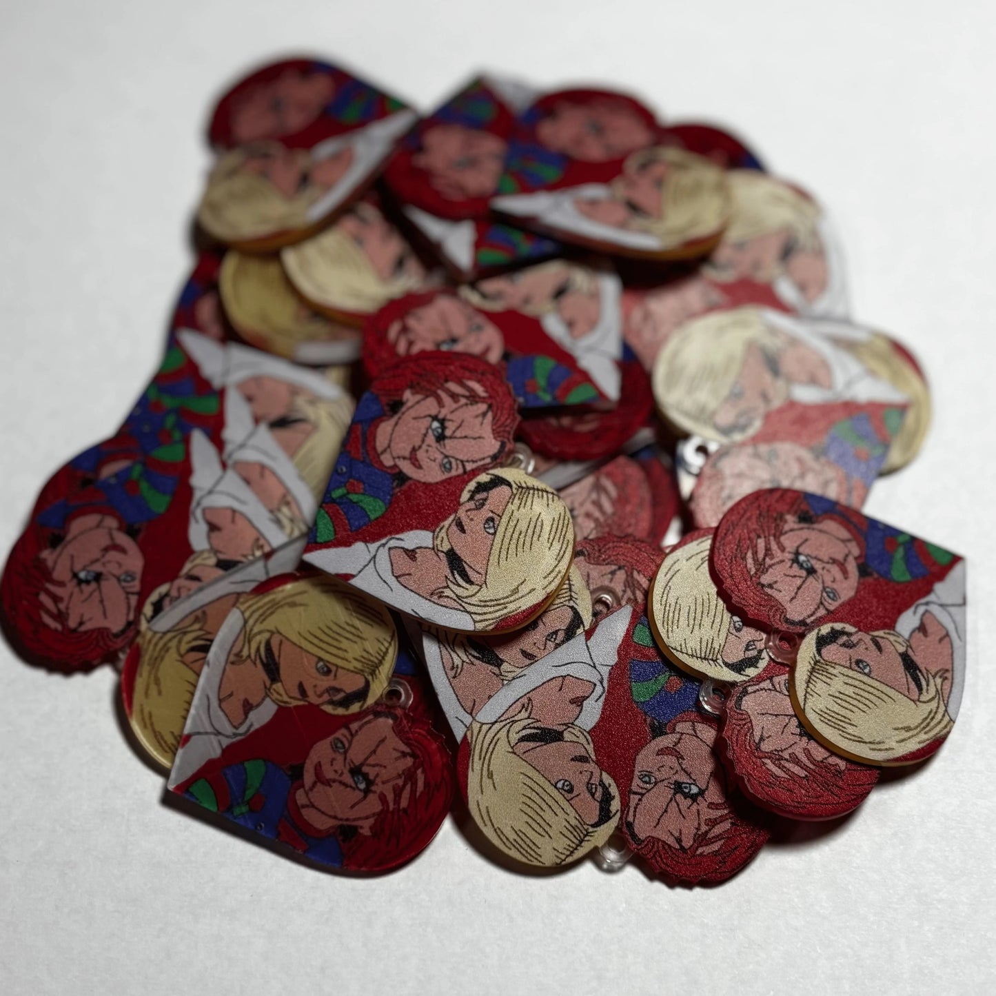 40*35mm Lover Dolls on Heart shape , Glue on, Resin Gem (Sold In Pair) Resin Gems