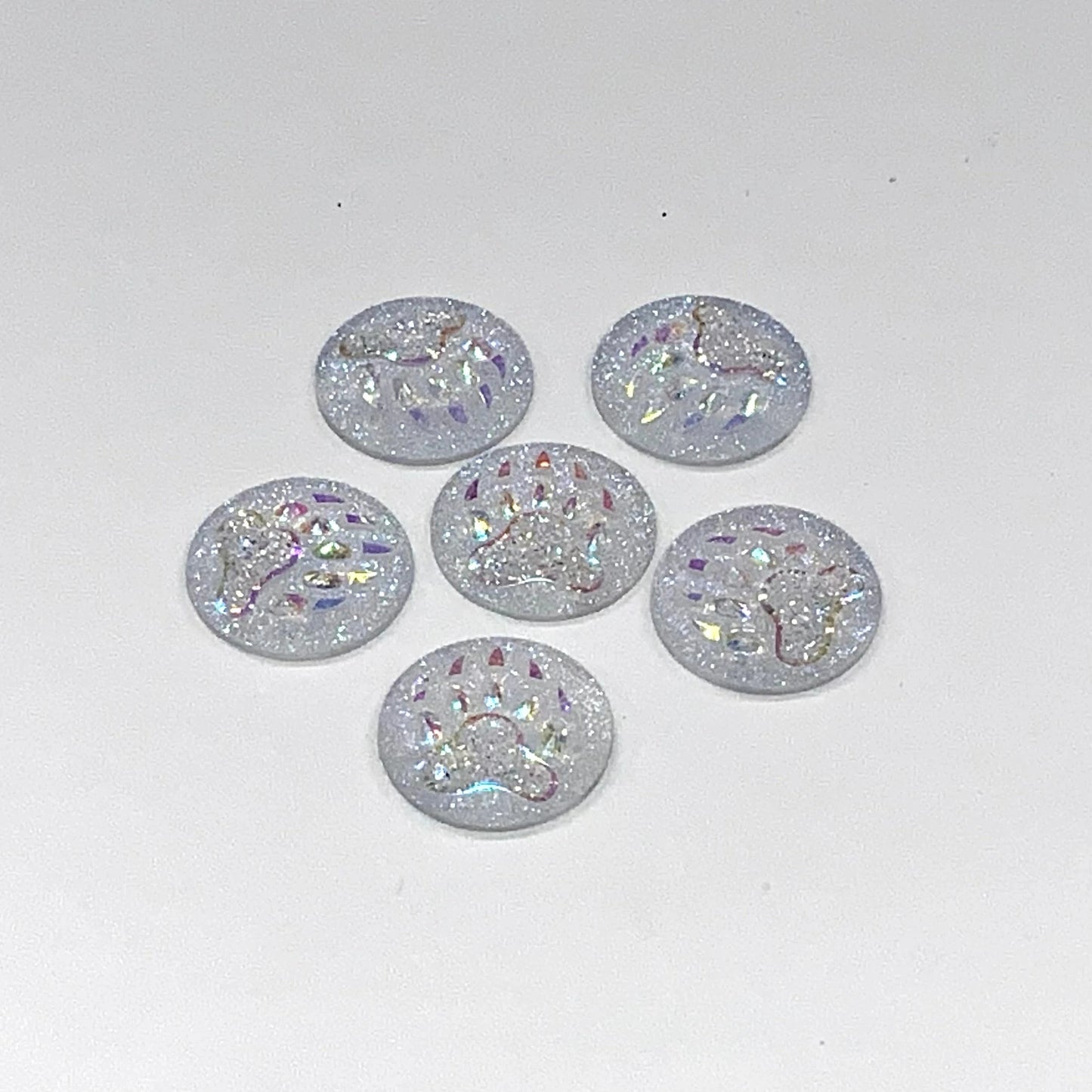 25mm Clear AB Bear Claw *Round Shape, Sew on, Resin Gem (Sold in Pair) Resin Gems