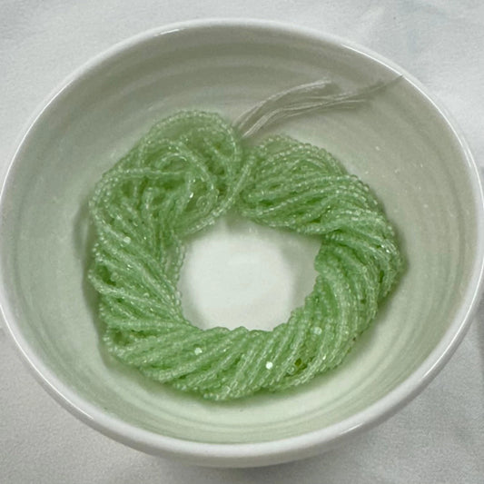 11/0 Charlotte Cut Seed Bead- Chrysolite Green Transparent *10g Hank* India Sheen Charlotte Cut Seedbeads