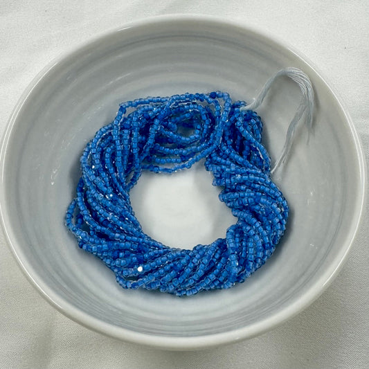 11/0 Charlotte Cut Seed Bead- Crystal Aqua Blue Lined *10g Hank* India Sheen Charlotte Cut Seedbeads
