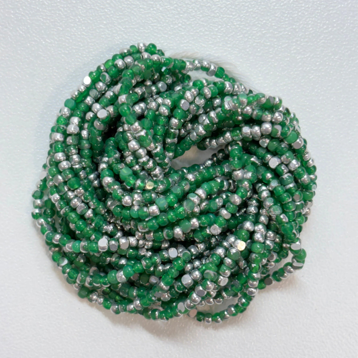 11/0 Charlotte Cut Seed Bead - Patina Opal Green Silver, 10g India Sheen Charlotte Cut Seedbeads