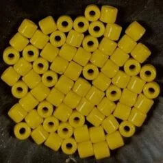 6.2mm Preciosa Glass Crow Beads Opaque Light Yellow 25g 6/0 Pony Beads