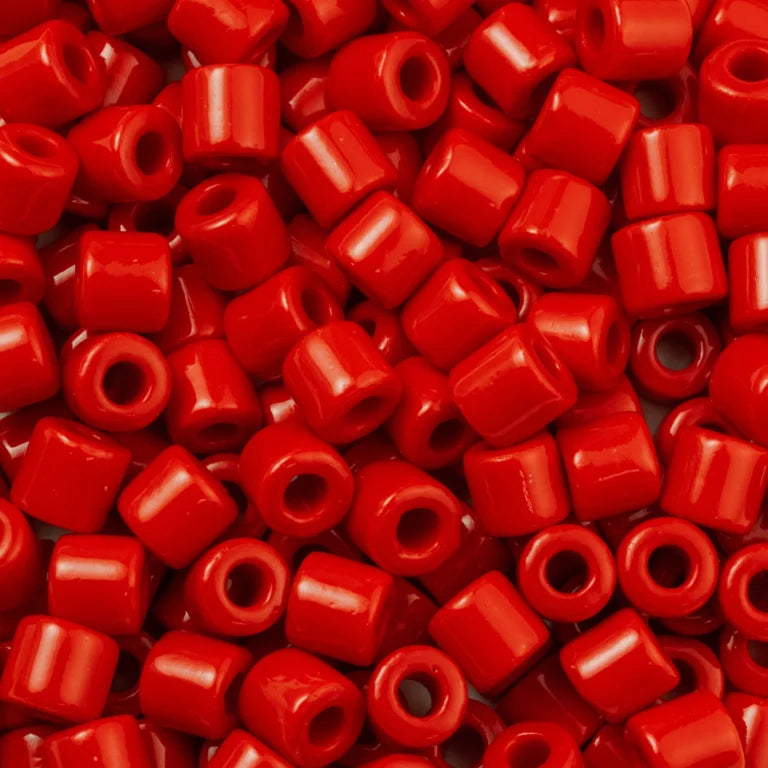6.2mm Preciosa Glass Crow Beads Opaque Red 25g 6/0 Pony Beads
