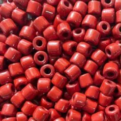 6.2mm Preciosa Glass Crow Beads Opaque Dark Red 25g 6/0 Pony Beads