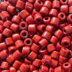 6.2mm Preciosa Glass Crow Beads Opaque Dark Red 25g 6/0 Pony Beads