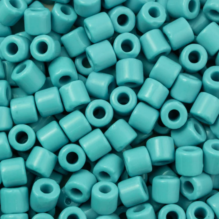 6.2mm Preciosa Glass Crow Beads Opaque Medium Turquoise 25g 6/0 Pony Beads