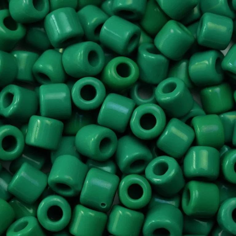 6.2mm Preciosa Glass Crow Beads Opaque Dark Green 25g 6/0 Pony Beads