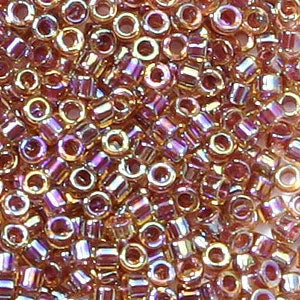 Delica 11/0 Lined Dark Topaz AB (0088v) (5.2g) Miyuki Delica Beads