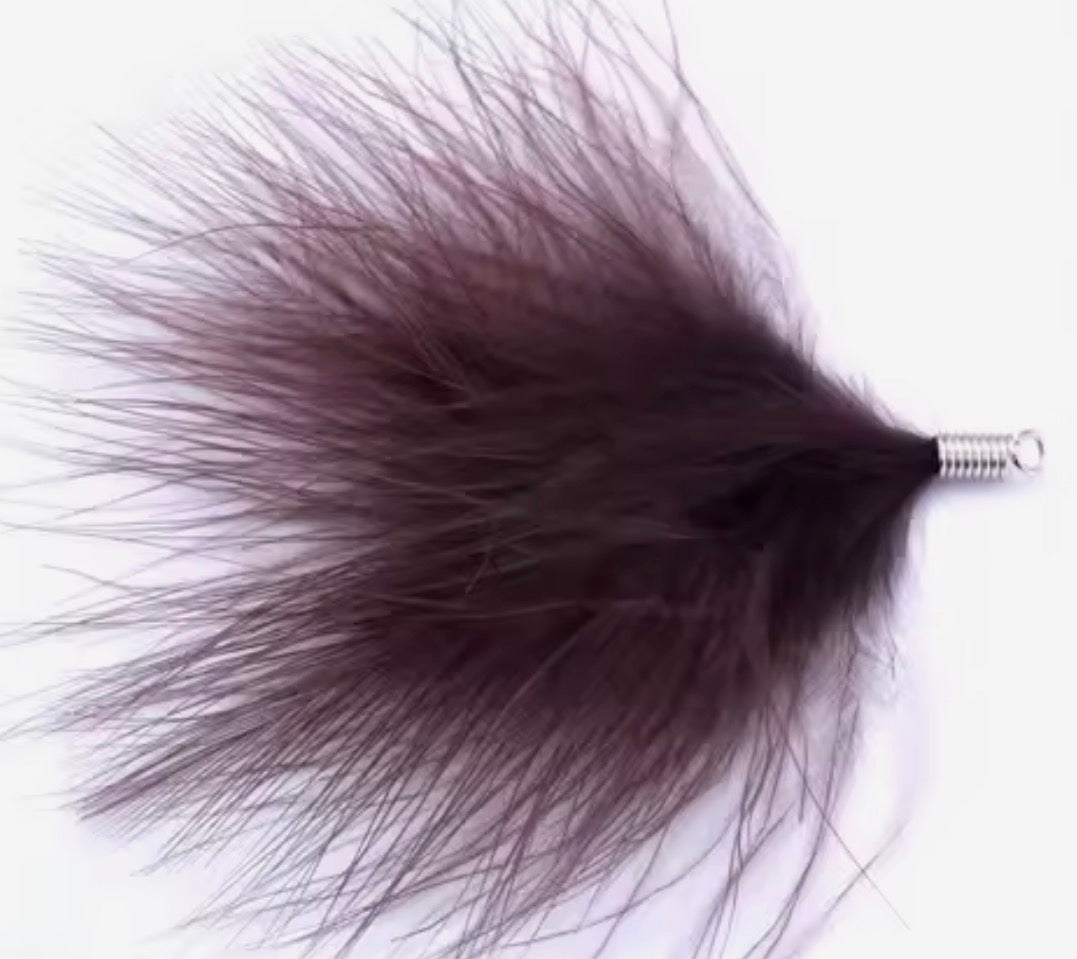 80mm Soft Fluffy Turkey Feather Tassel with one hole silver top, Earring Findings (Sold 5 pair) Sundaylace Creations & Bling