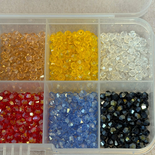 3mm "Royal AB" Bicone Kit - 10 Colours of 3mm Transparent Acrylic Bicone AB Beads Kit Sundaylace Creations & Bling