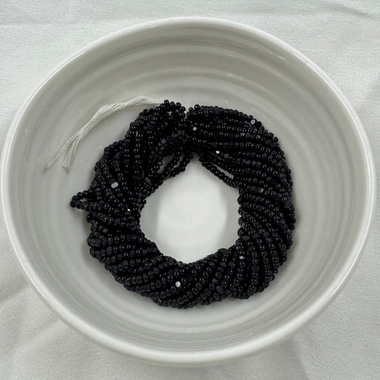 11/0 Charlotte Cut Seed Bead- Opaque Jet Black *10g Hank* India Sheen Charlotte Cut Seedbeads