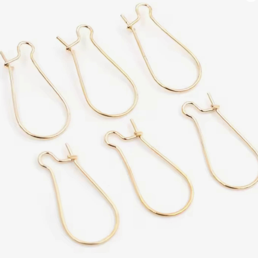 24*11mm Rounded Kidney Earwire KC GOLD Earring Findings 100 pcs, Basics Basics