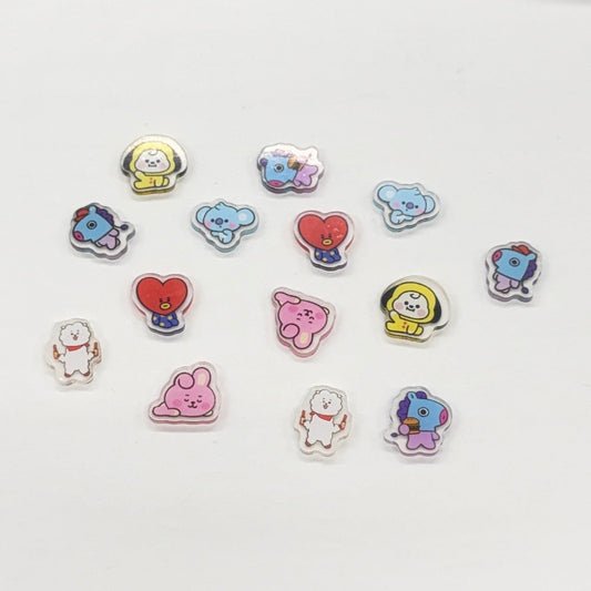 20mm BT21 Gems in Mystery Bag, Various Characters (6 pairs) Sundaylace Creations & Bling