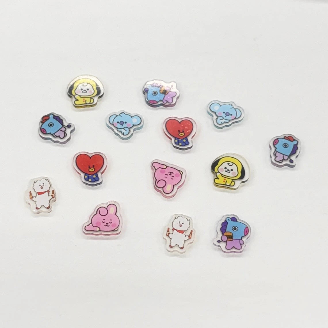 BTS Gems in Mystery Bag, Various Characters (6 pairs) Resin Gems