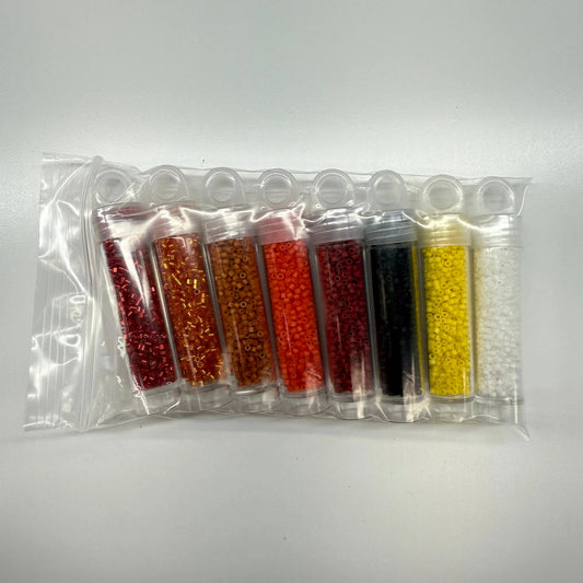"Red Dragon" Try Me Set, 8 x (5g) 11/0 Cylin Beads, Promotions Cylin Bead 11/0