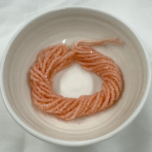 11/0 Charlotte Cut Seed Bead- Opal Rose Peach *10g Hank* India Sheen Charlotte Cut Seedbeads