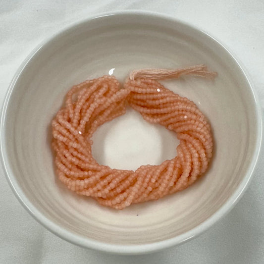 11/0 Charlotte Cut Seed Bead- Opal Rose Peach *10g Hank* India Sheen Charlotte Cut Seedbeads