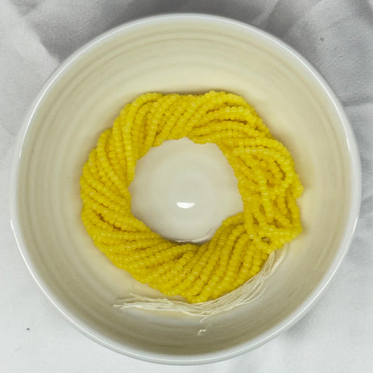 11/0 Charlotte Cut Seed Bead- Opal CORN Yellow *10g Hank* India Sheen Charlotte Cut Seedbeads
