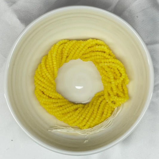 11/0 Charlotte Cut Seed Bead- Opal CORN Yellow *10g Hank* India Sheen Charlotte Cut Seedbeads