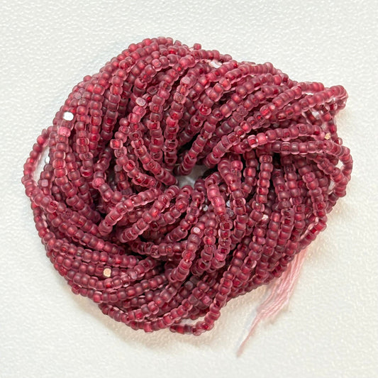 13/0 Charlotte Cut Seed Bead -Crystal Matte Ruby Lined 10g India Sheen Charlotte Cut Seedbeads