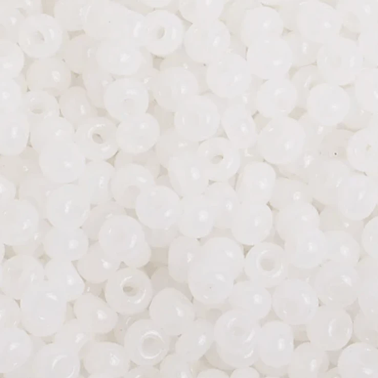 6/0 Pony Seed Beads, Alabaster White 6/0 Pony Beads